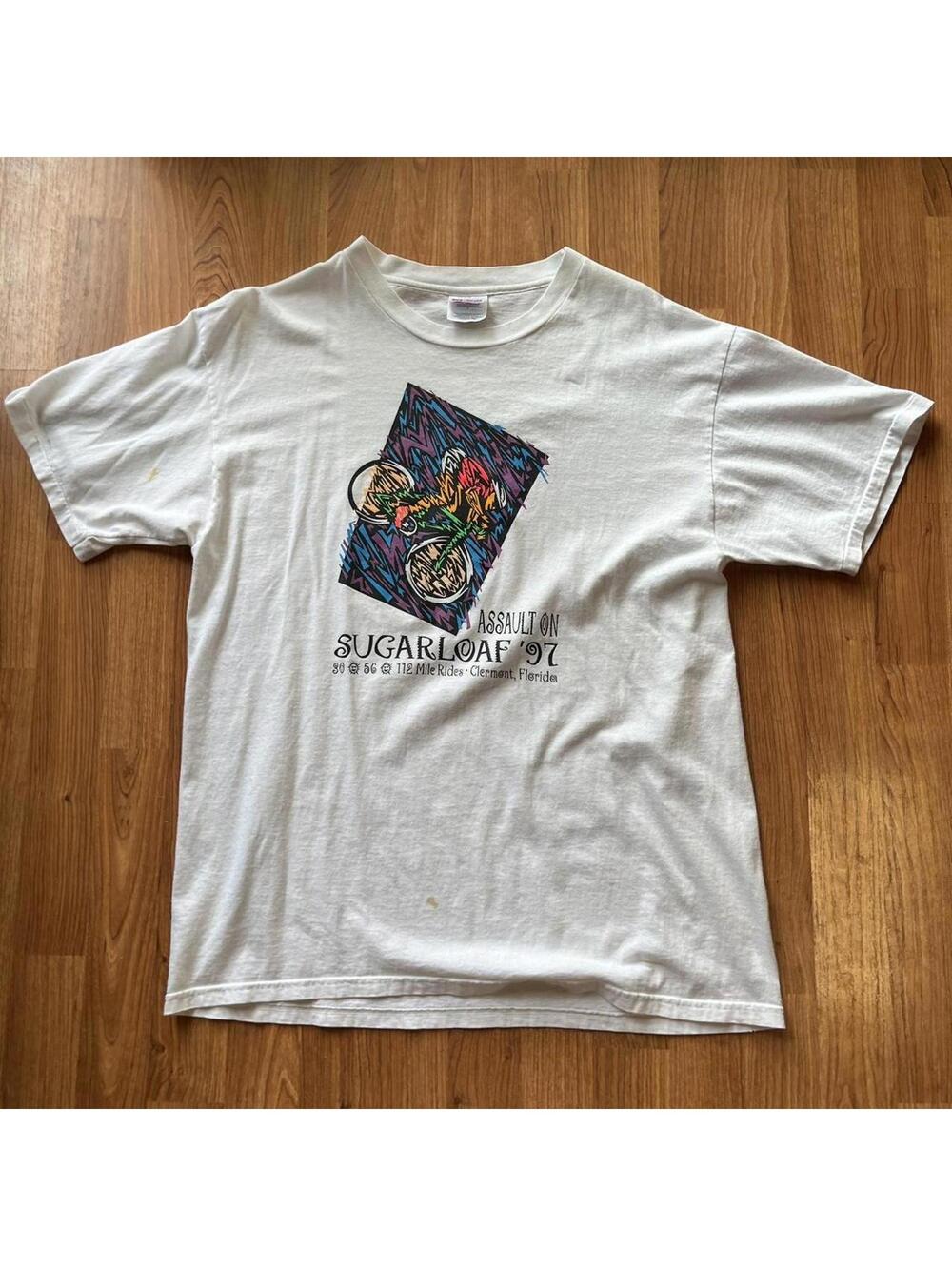 Y2K 1997 bicycle graphic tee | size L